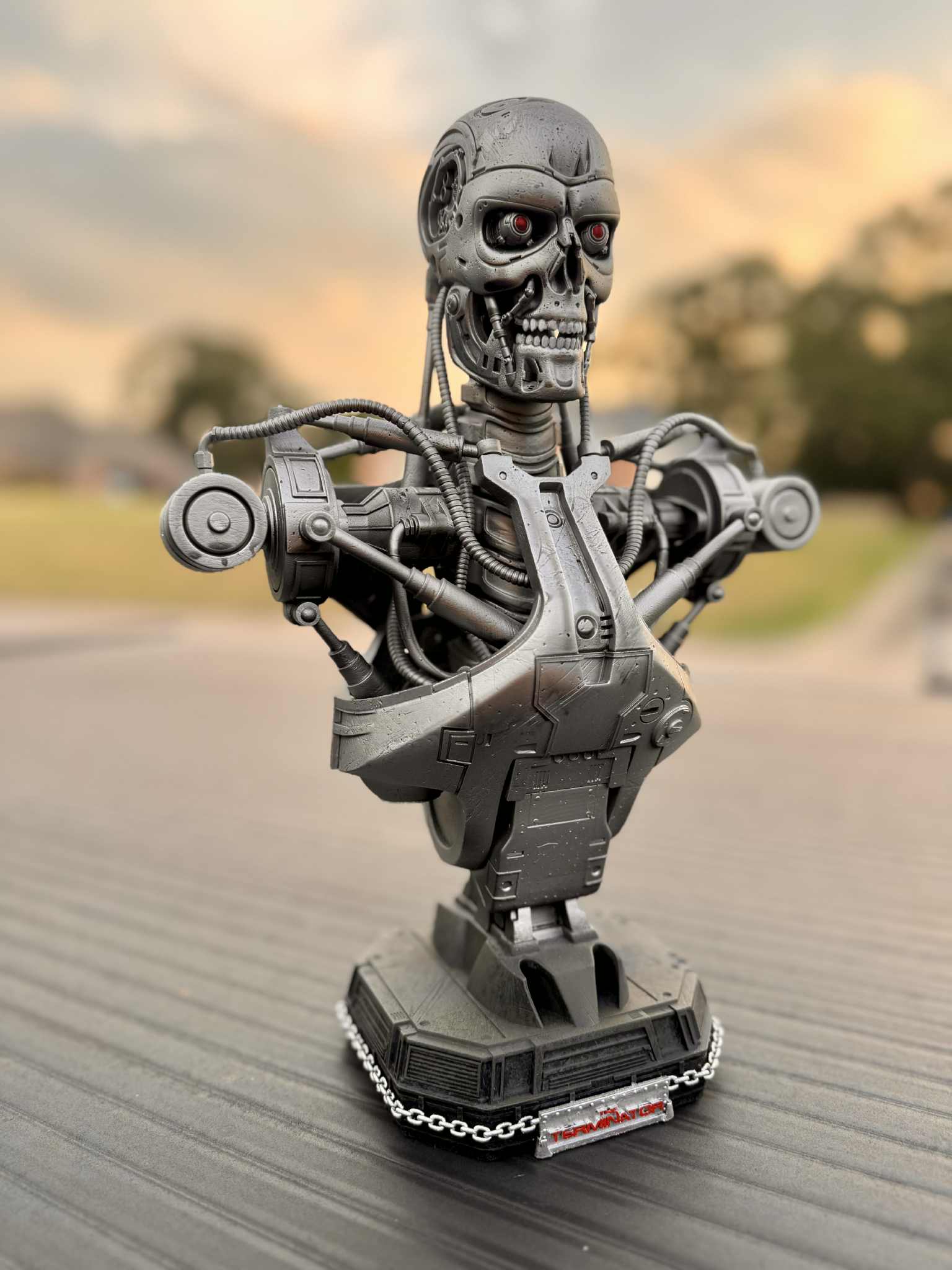 8k Resin 3D Printed T - 800 Bust