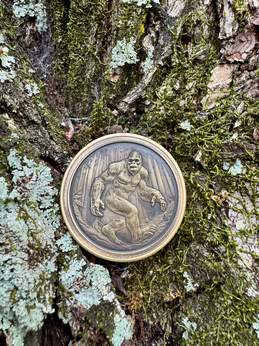 EDC Brass Bigfoot Worry Coin With FREE Personalized Inscription