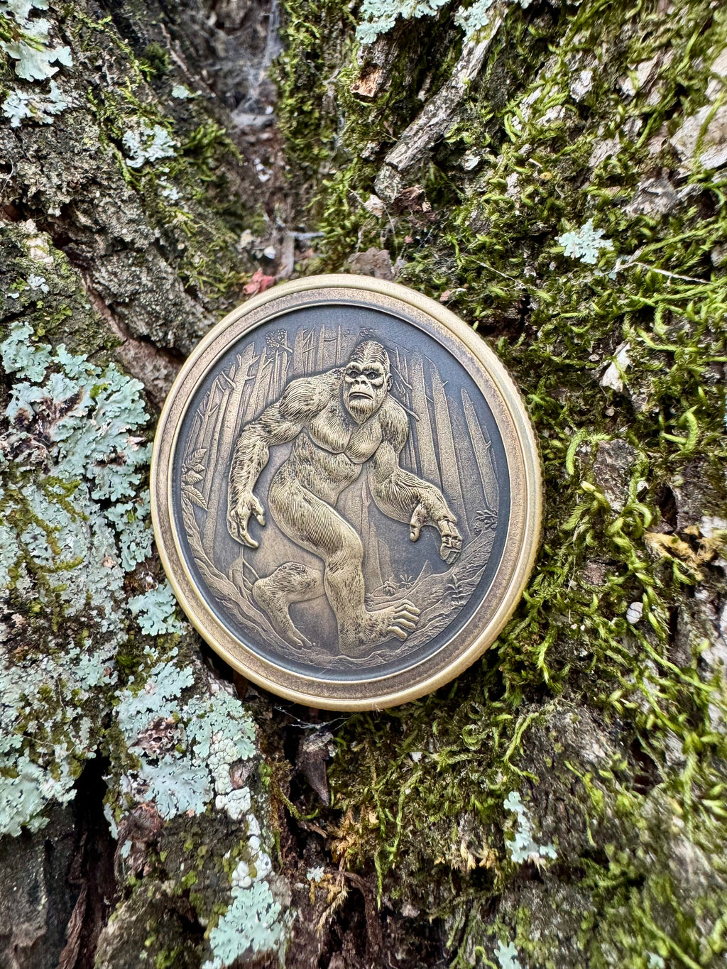 EDC Brass Bigfoot Worry Coin With FREE Personalized Inscription