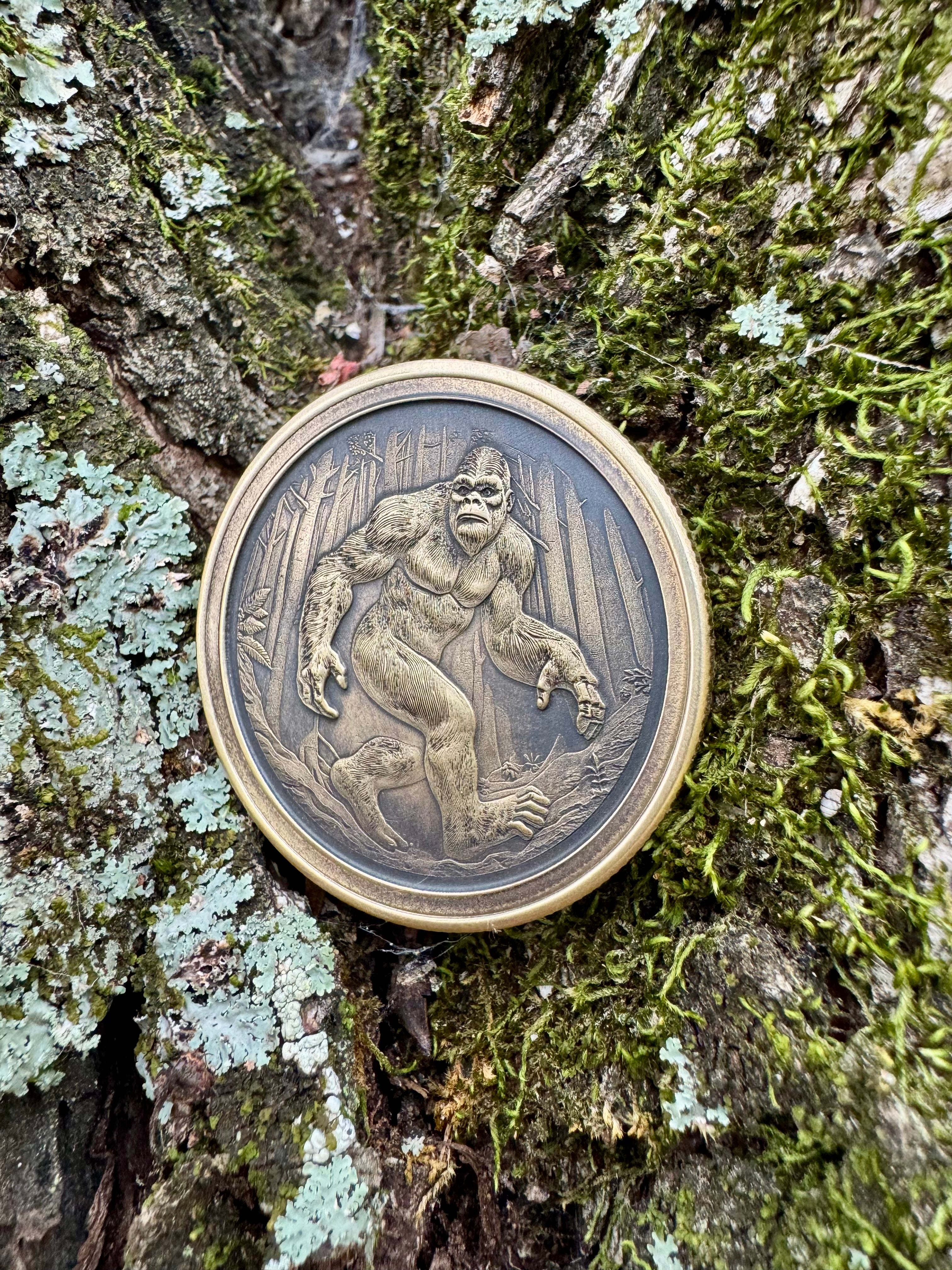 EDC Brass Bigfoot Worry Coin With FREE Personalized Inscription