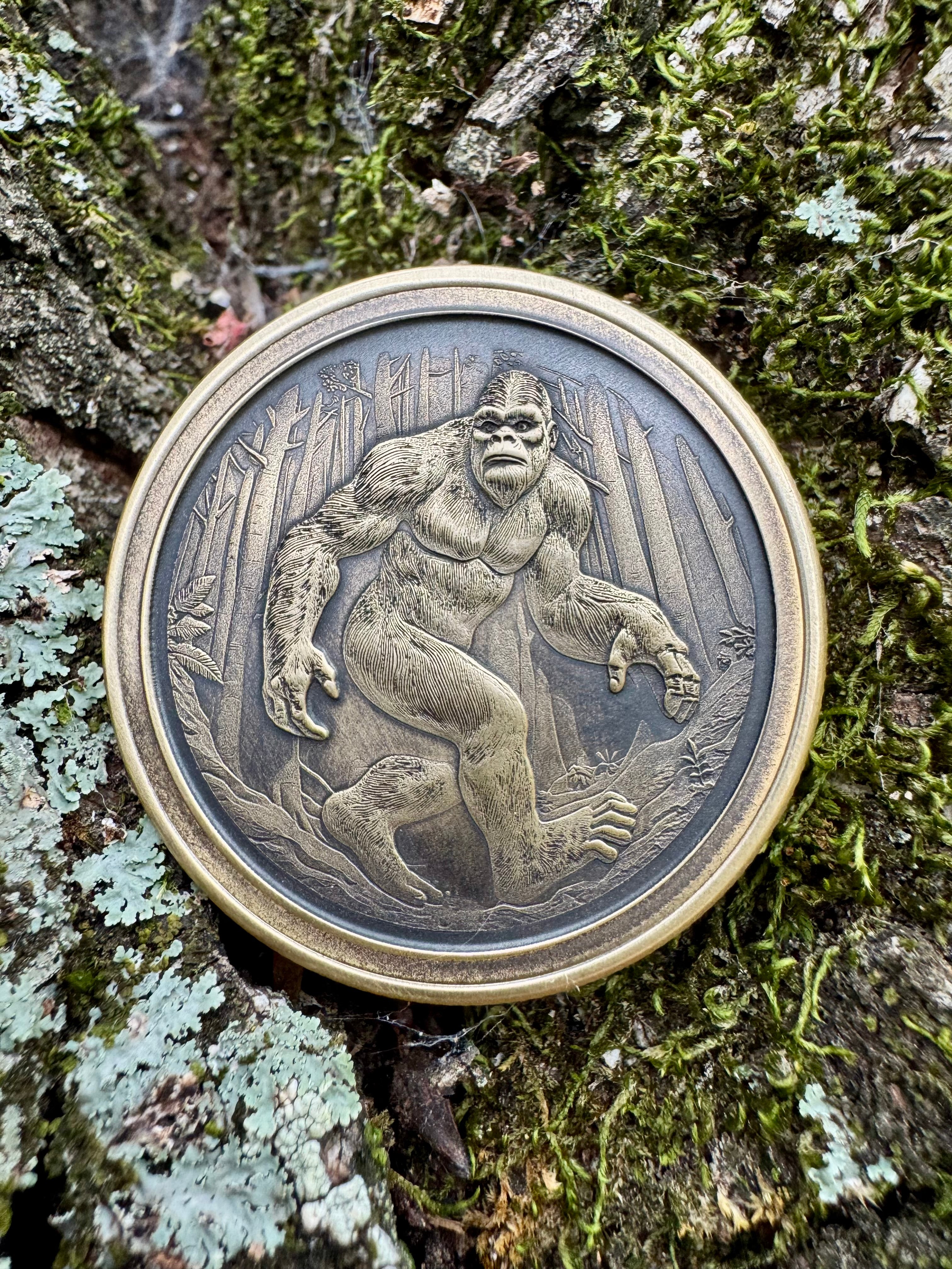 EDC Brass Bigfoot Worry Coin With FREE Personalized Inscription