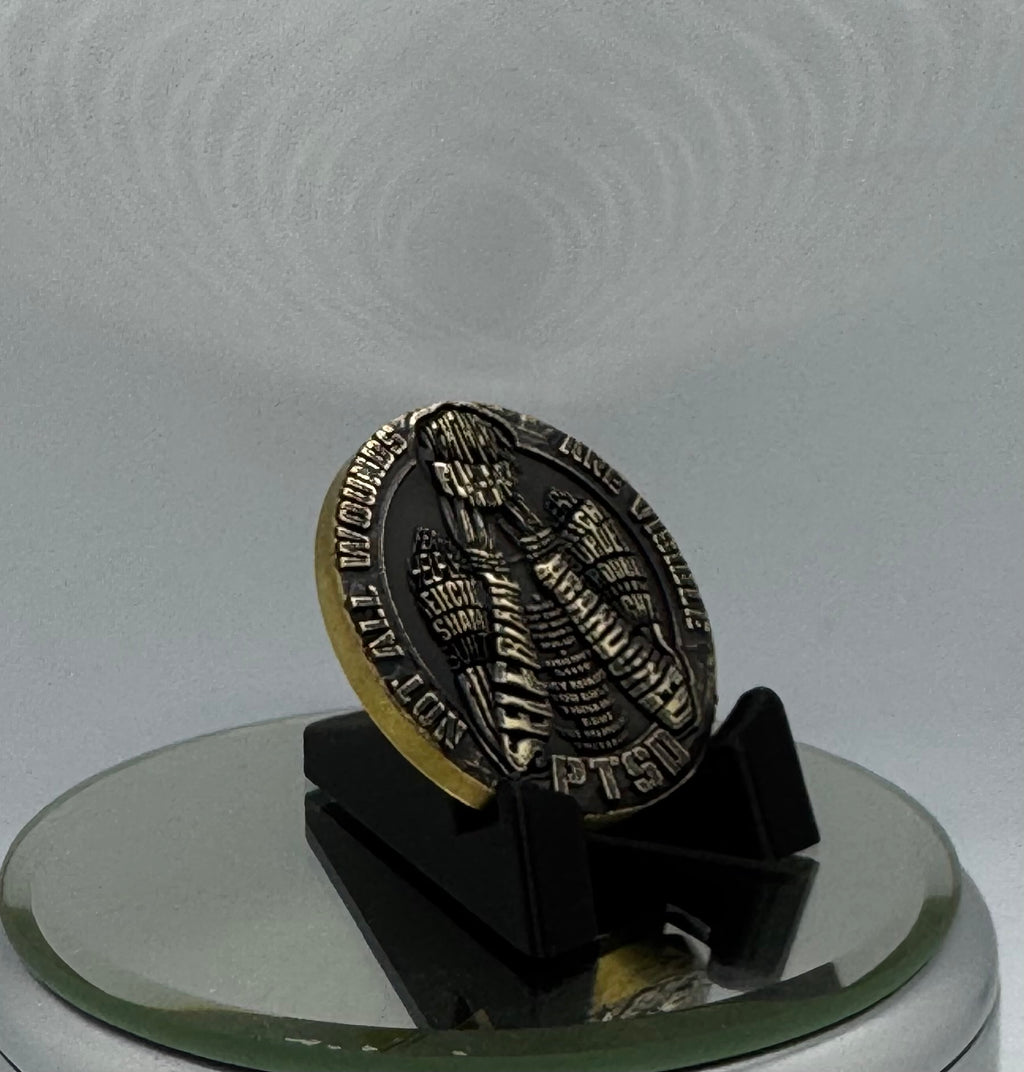 EDC Living With PTSD Brass EDC Worry Coin