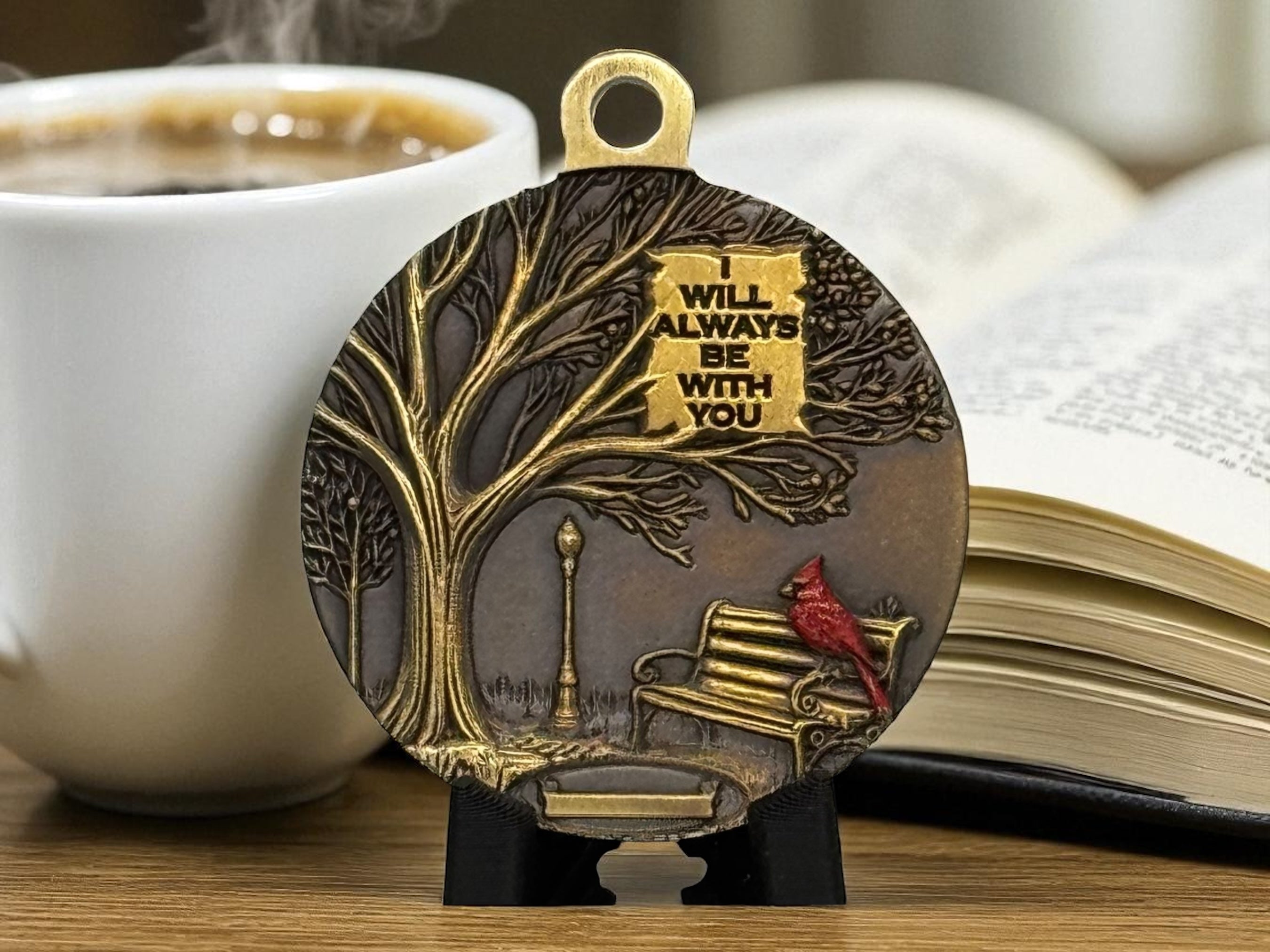 Always With You Brass Pendant with FREE Inscription on the back.