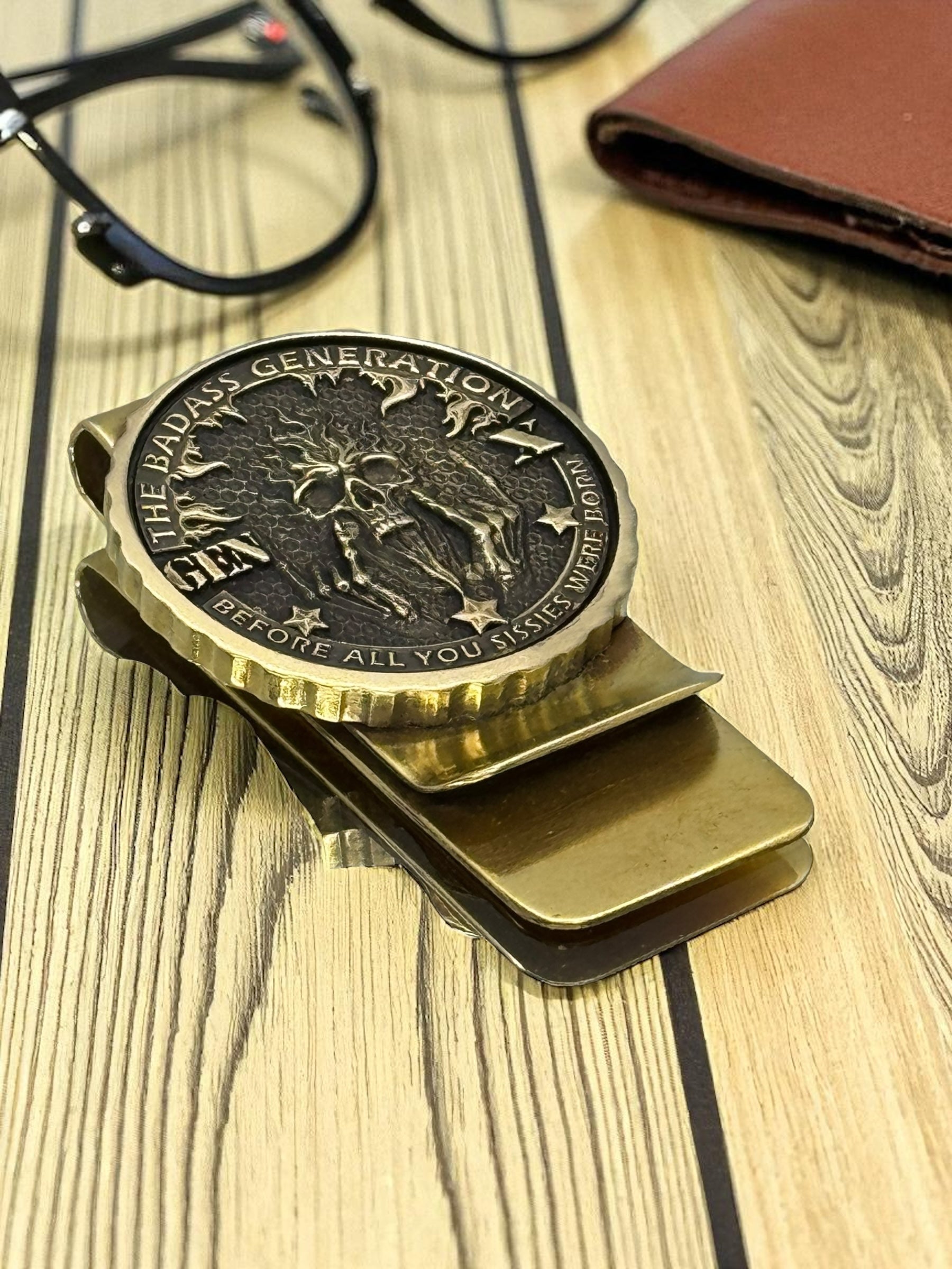 EDC Brass Gen X Money Clip With FREE Inscription