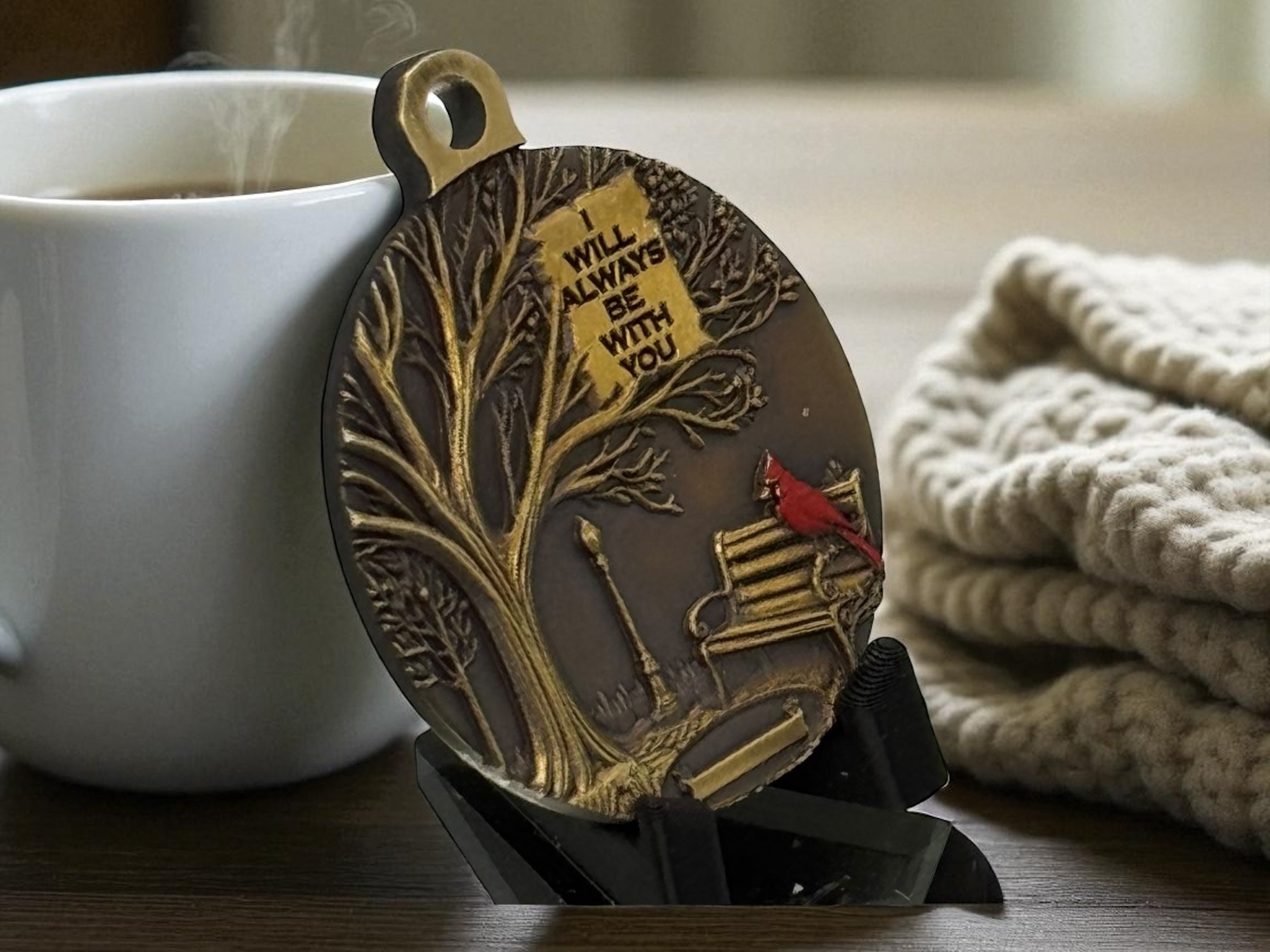 Always With You Brass Pendant with FREE Inscription on the back.