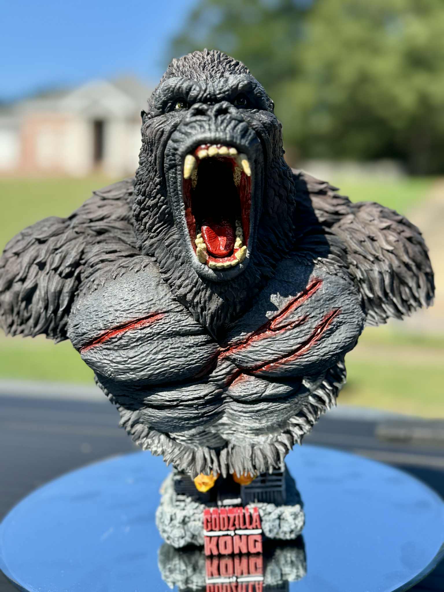 FDM 3D printed and custom hand painted King Kong bust.