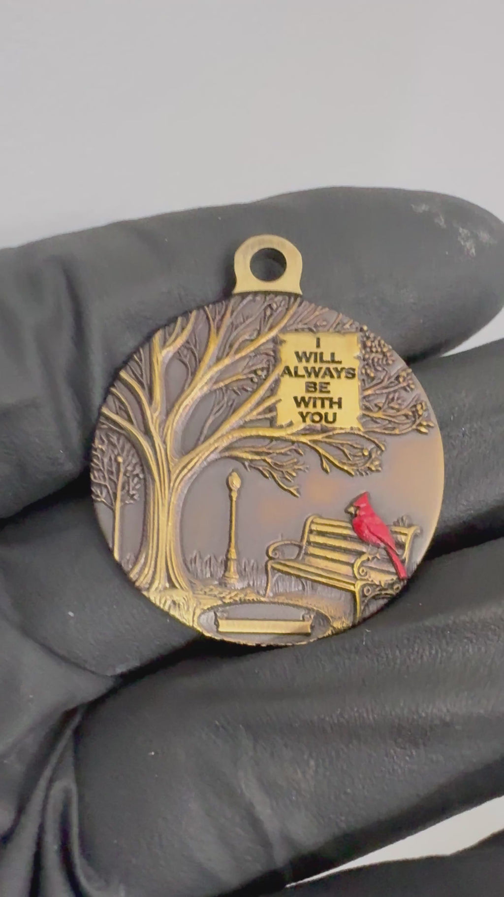 Always With You Brass Pendant with FREE Inscription on the back.